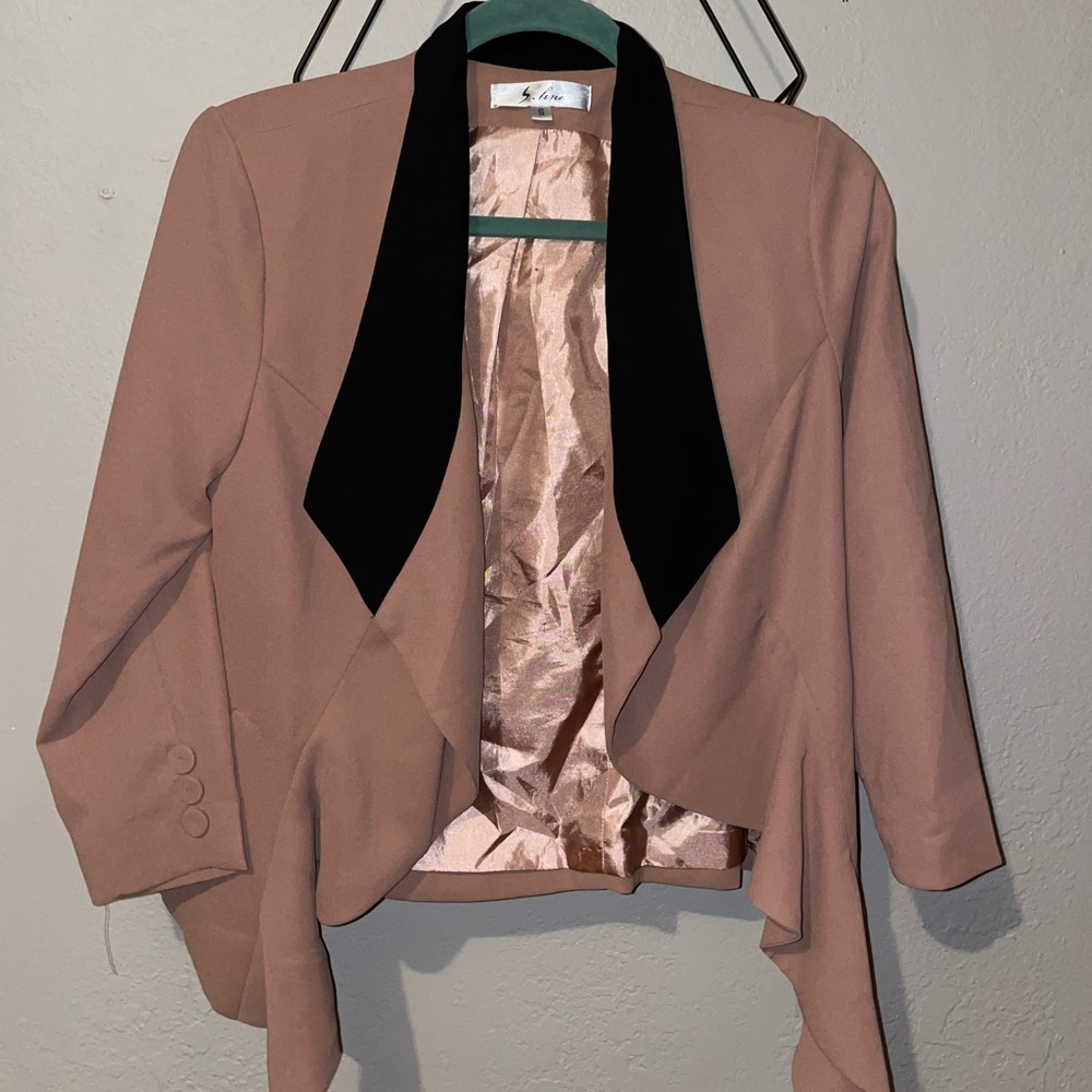 Women’s waterfall blazer size small rose/black color